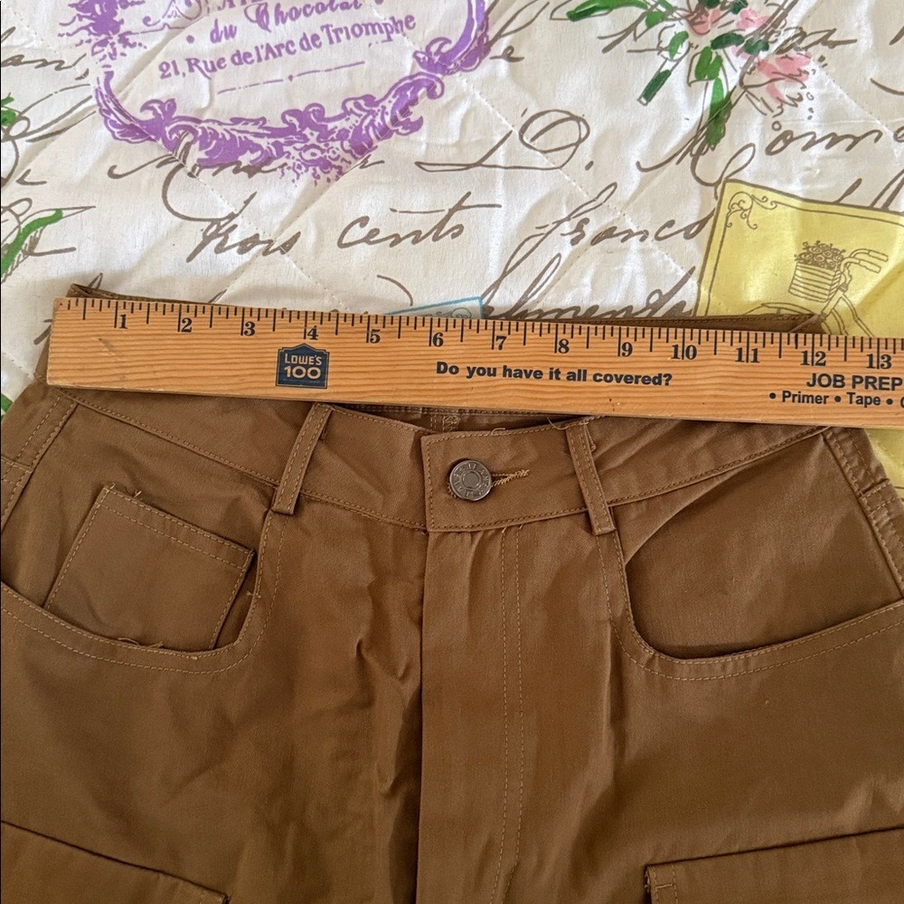 Molly King X Bayse Wide Leg Cargo Pants Khaki Utility Pocket Zipper Detail Cropp - Picture 11 of 14